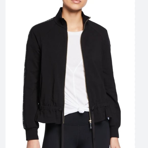 KATE SPADE NEW YORK I Black Ruffle Jacket with Logo Ribbon Tape on Arms, S - Picture 5 of 15